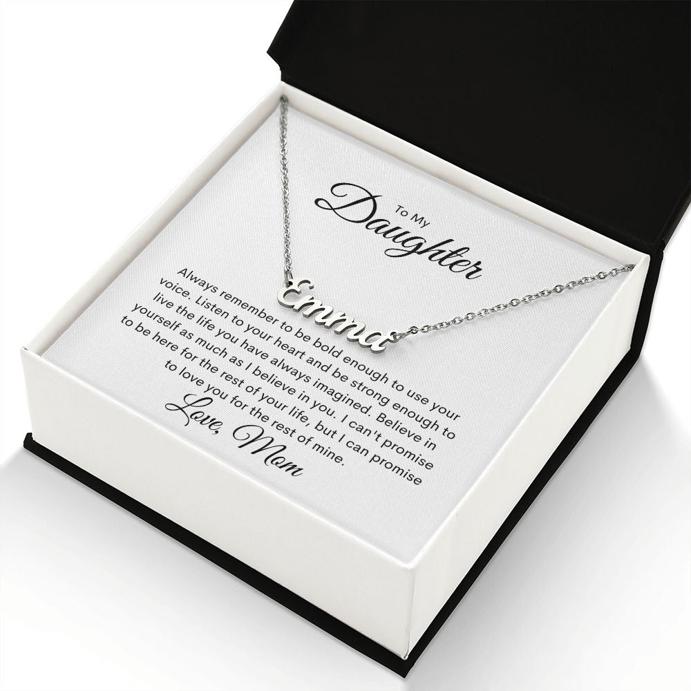 Daughter Name Necklace - Love Mom