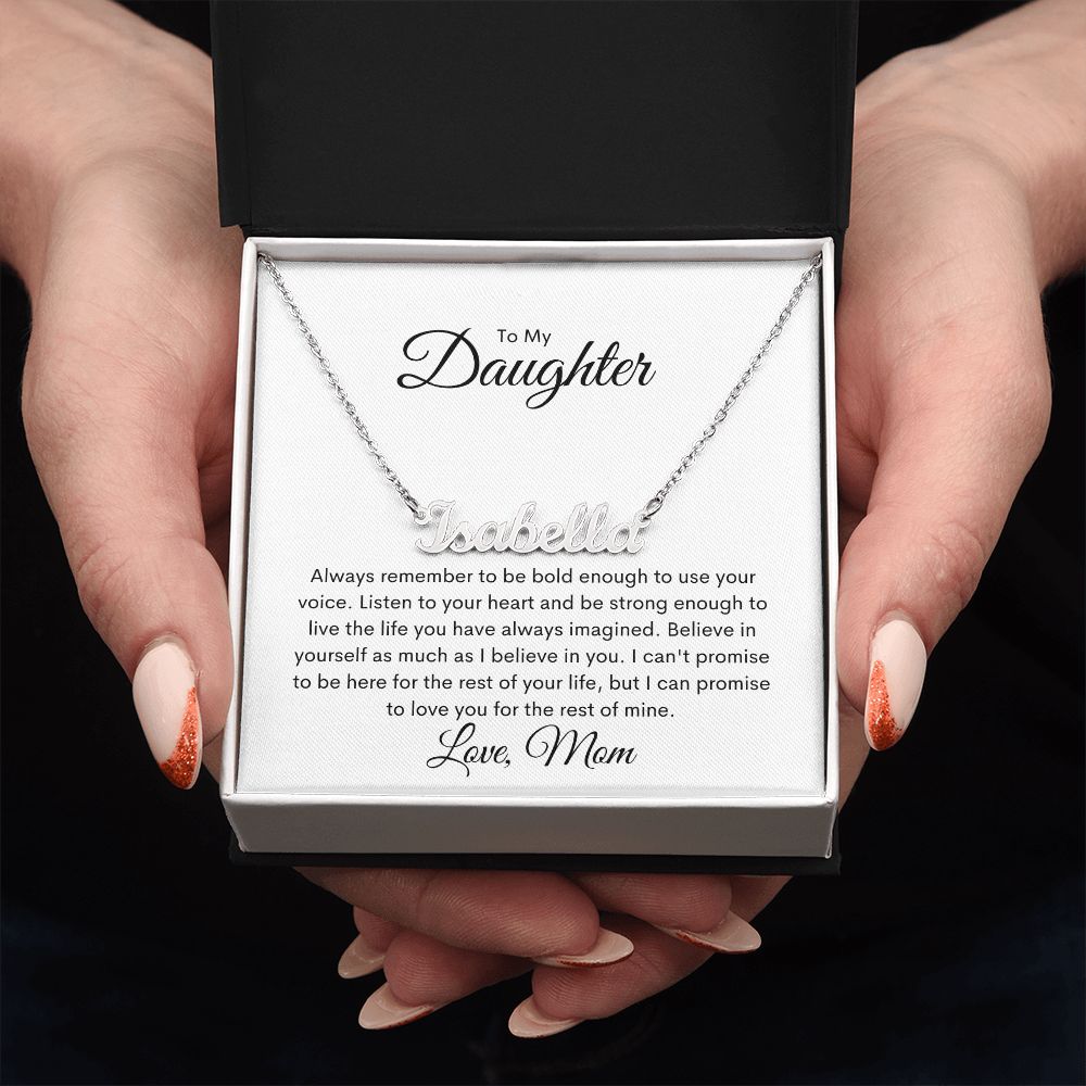 Daughter Name Necklace - Love Mom