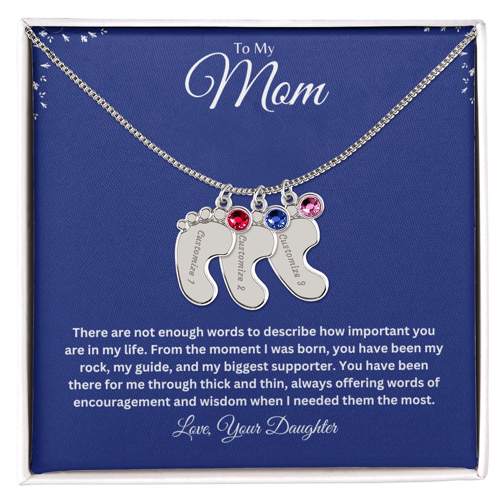 Mom Engraved Baby Feet