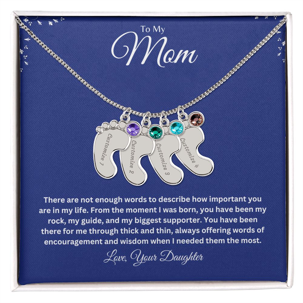Mom Engraved Baby Feet