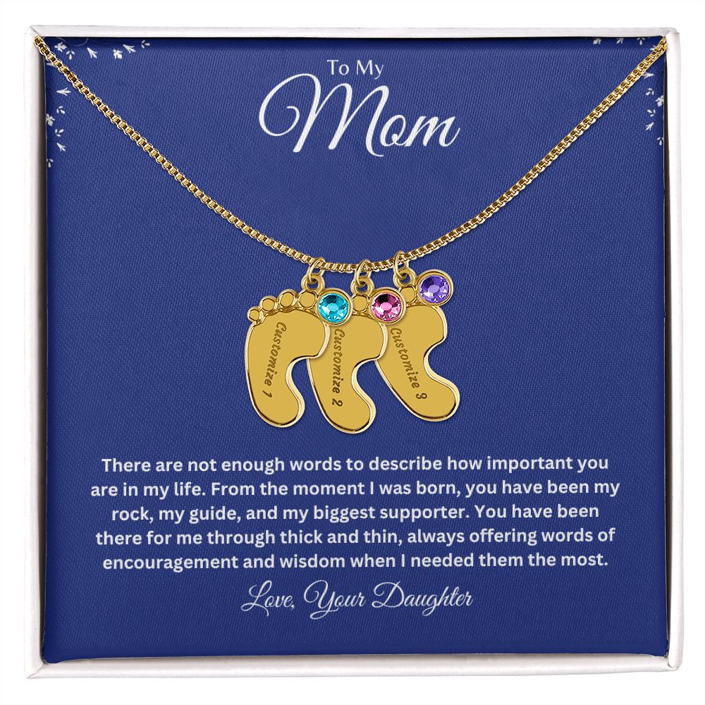 Mom Engraved Baby Feet