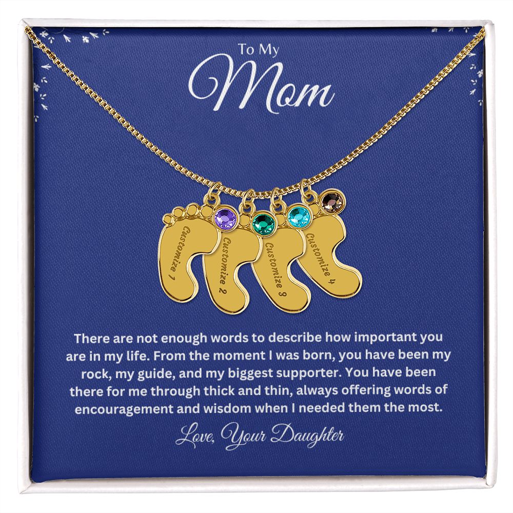 Mom Engraved Baby Feet