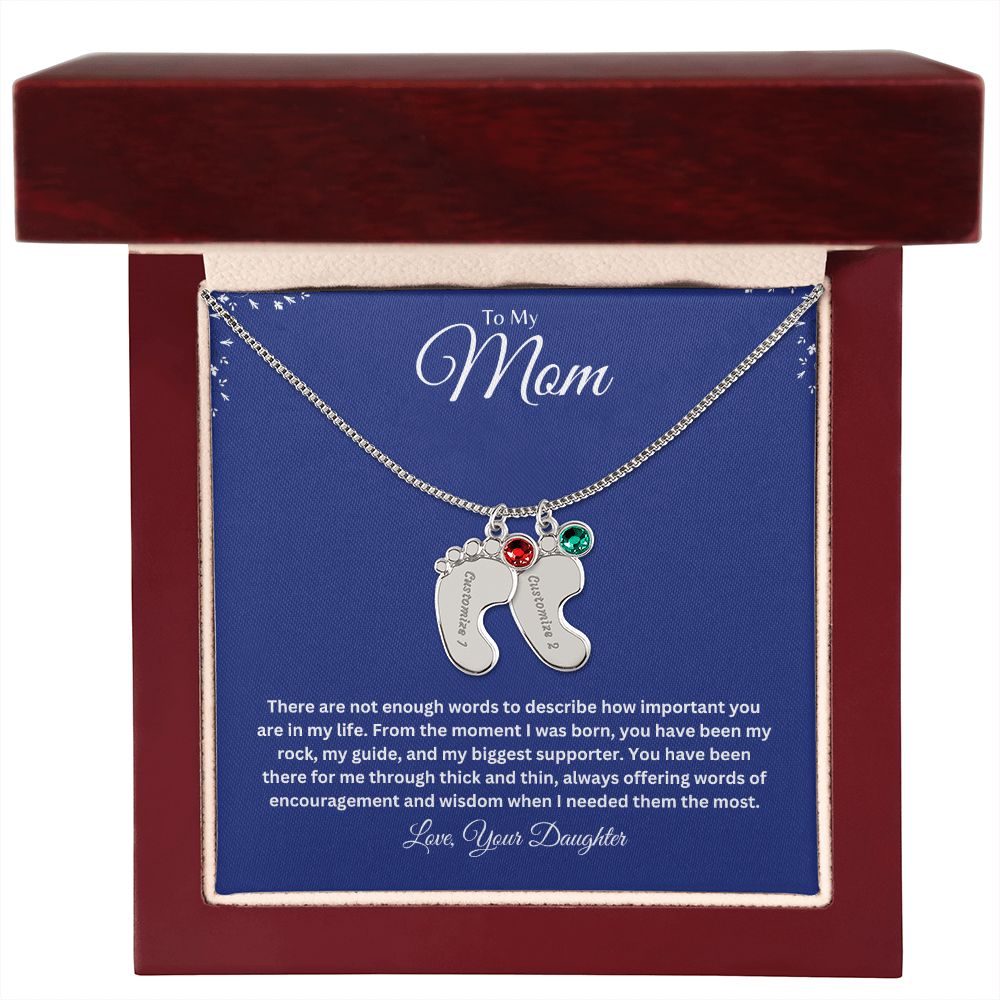 Mom Engraved Baby Feet