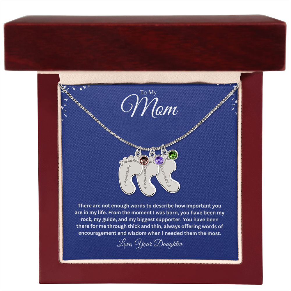 Mom Engraved Baby Feet